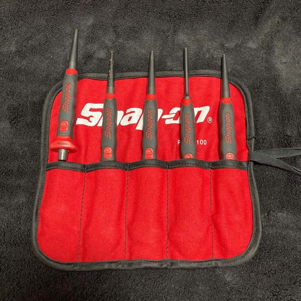 Snap-on RED Soft Grip Starter Punch 5Pc Set [Used]