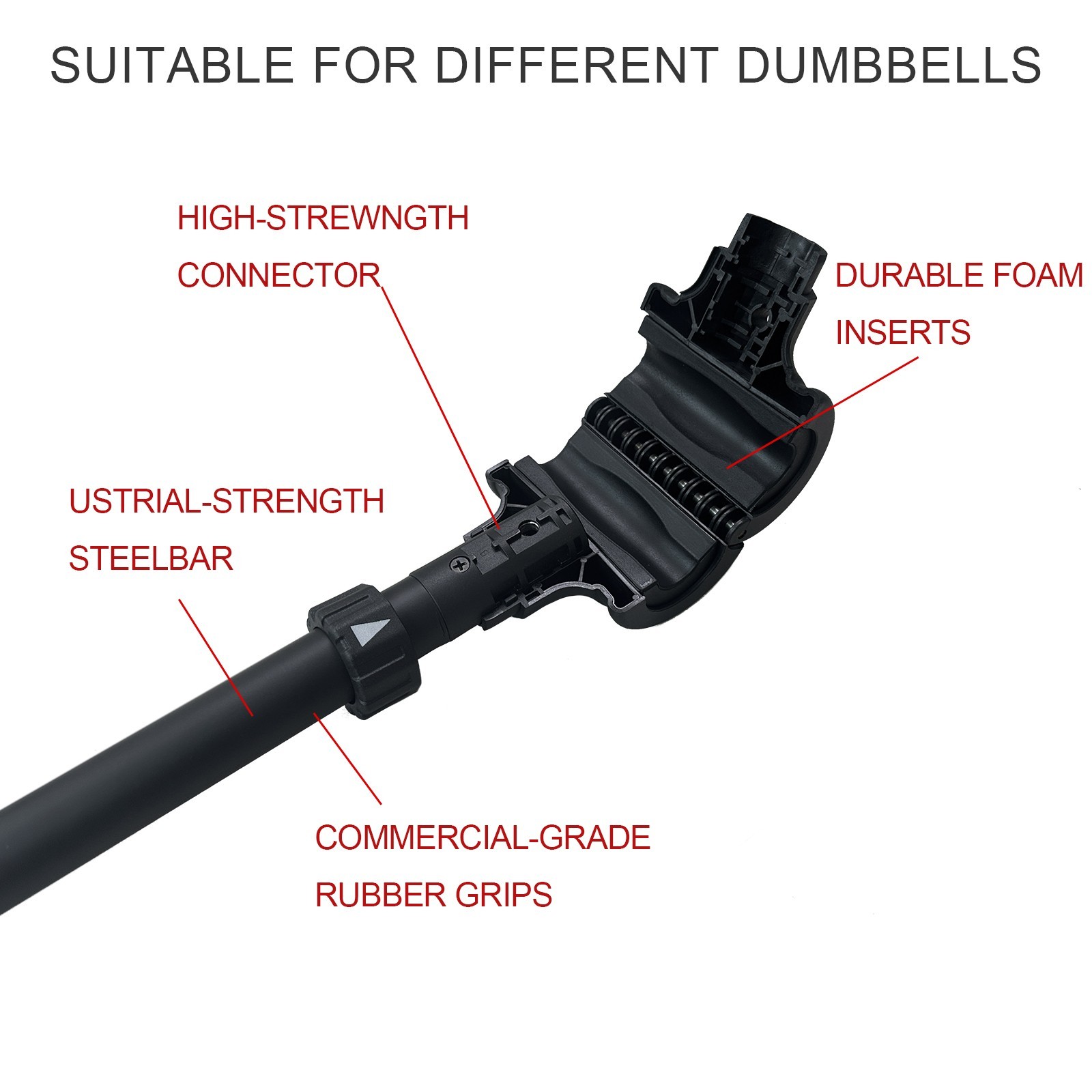 Upgrade Split Dumbbell Barbell Converter Bar Adjustable Capacitry Gym Strength