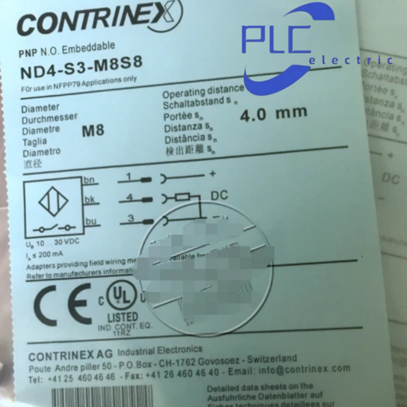 Contrinex ND4-S3-M8S8 sensors proximity switches brand new free shipping