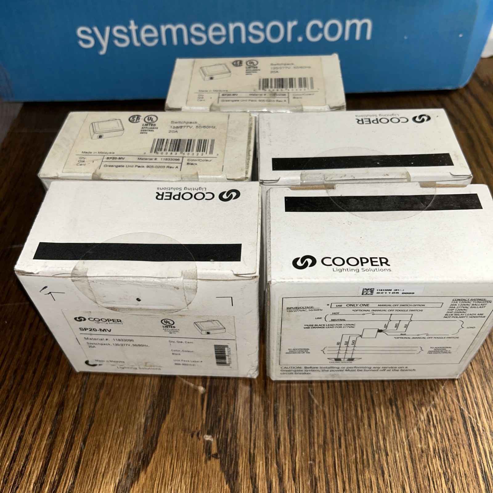 x5 - Cooper Lighting SP20-MV Greengate Heavy Duty Switch Pack 20A 120/277V NEW!