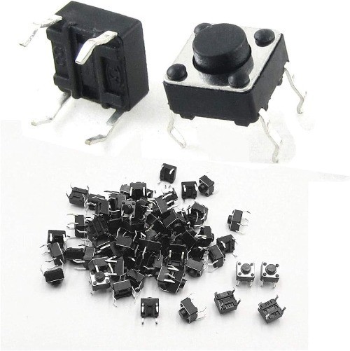 100Pcs 6x6x4.3mm 4 Pin Micro PCB SMT Tactile Push Button Switch DIP Tact
