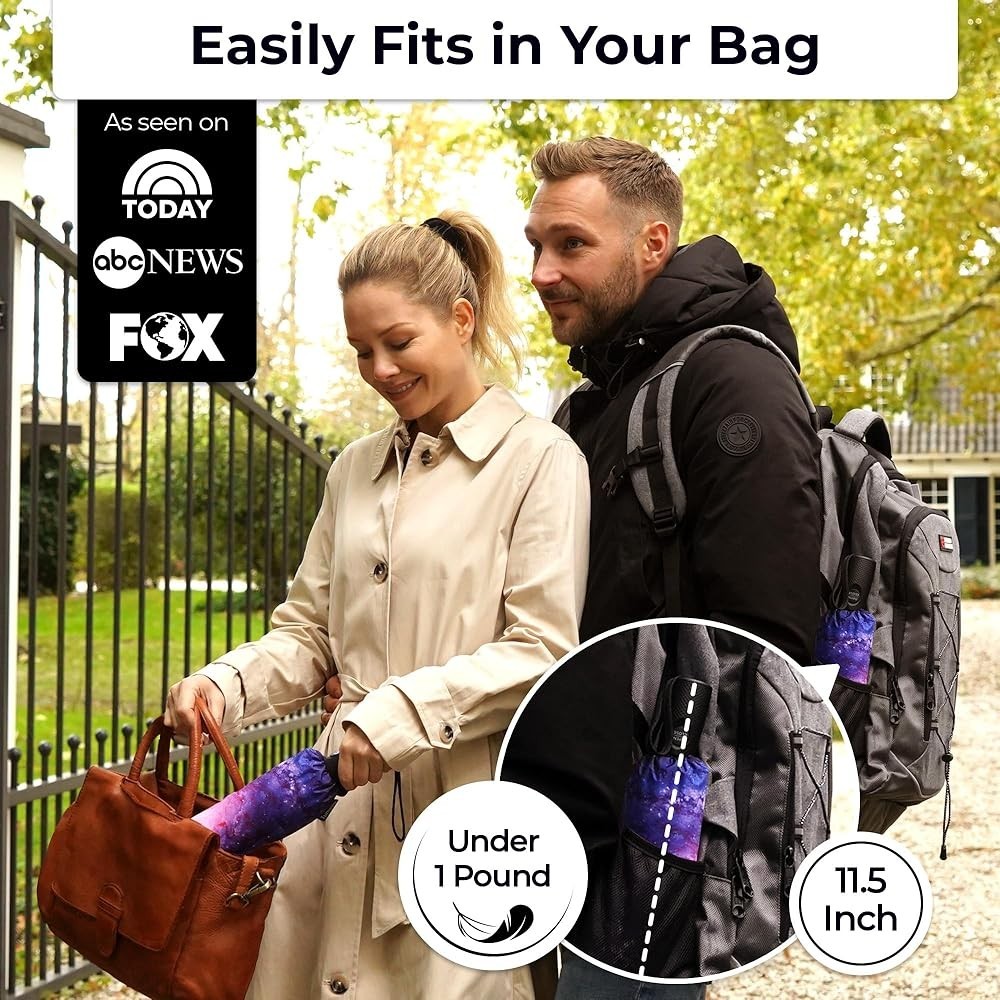 Windproof Travel Umbrella Compact Auto Open Folding Rain Umbrella Portable