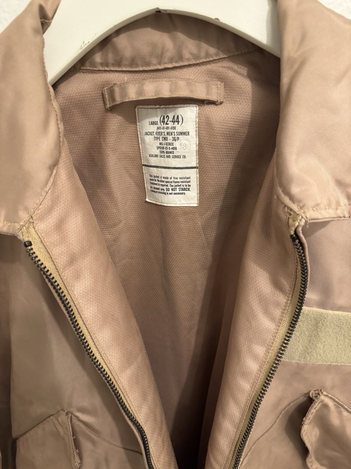 Military Jacket Aviator NSN 8415-01-491-6190 size large (42-464