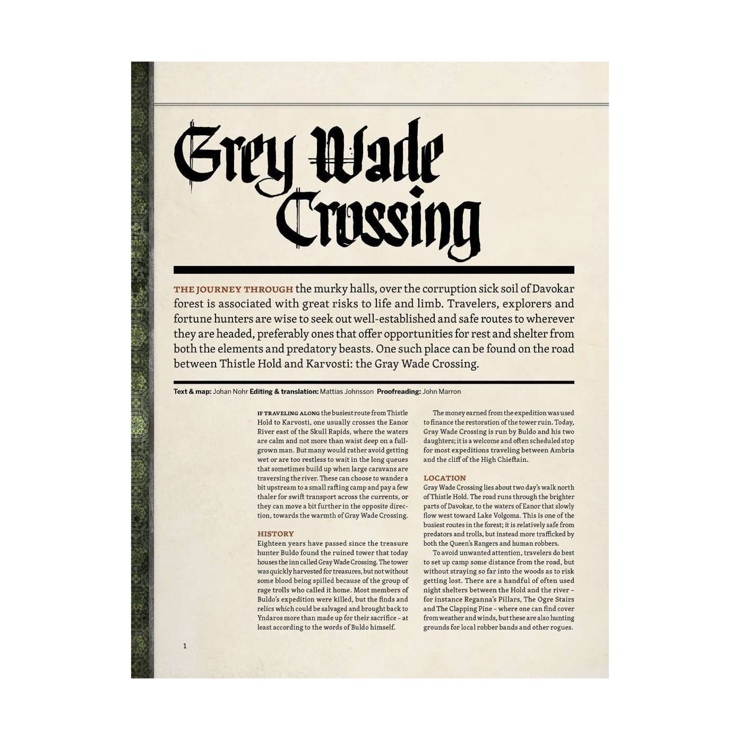 Modiphius Symbaroum Grey Wade Crossing Bag VG+/Mint