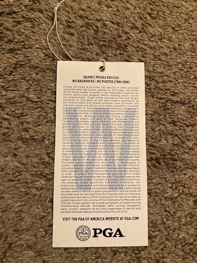 2015 PGA CHAMPIONSHIP WHISTLING STRAITS BADGE TICKET WEDNESDAY 8/12 JASON DAY WC