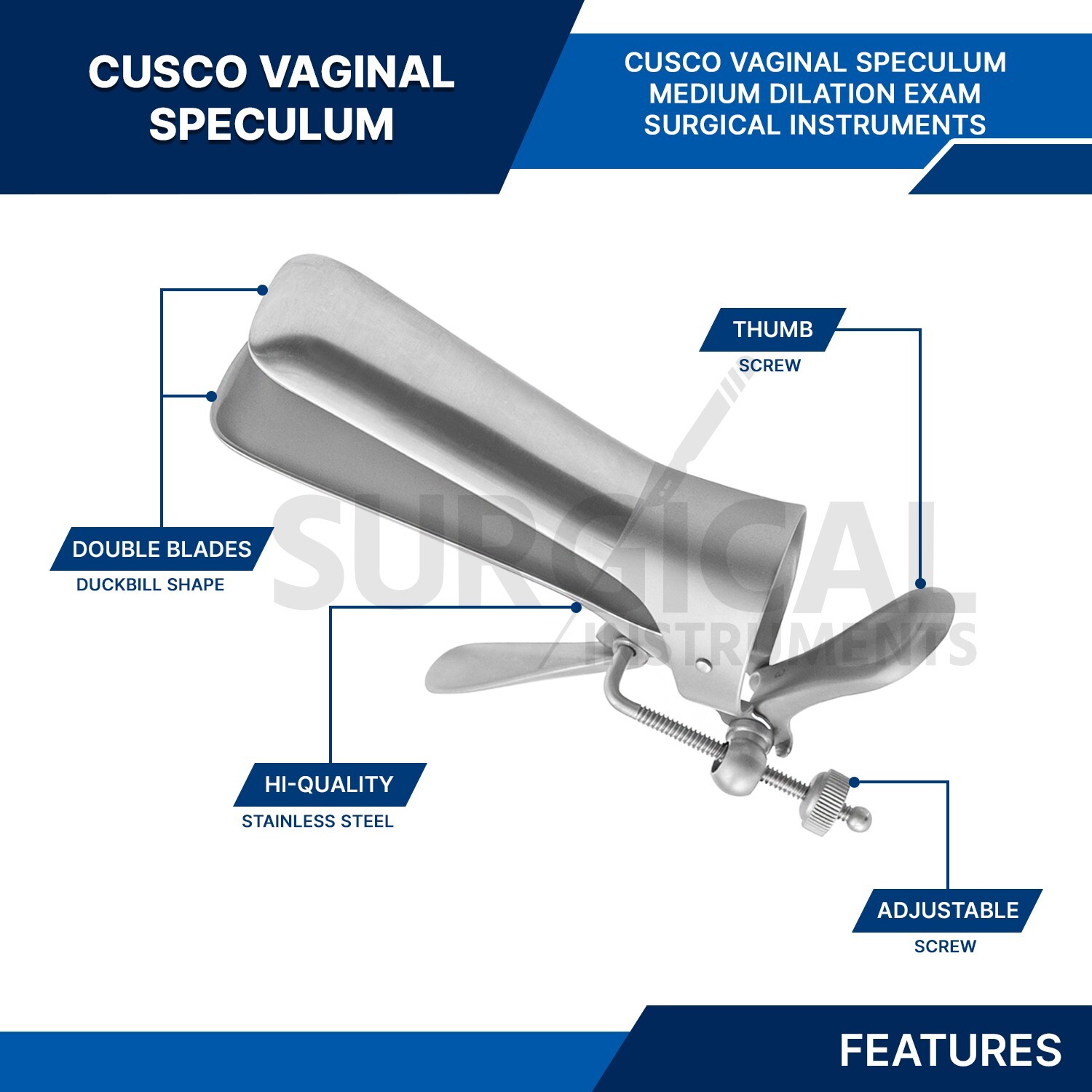 CUSCO Vaginal Speculum MEDIUM Gynecology Instruments Stainless German Grade