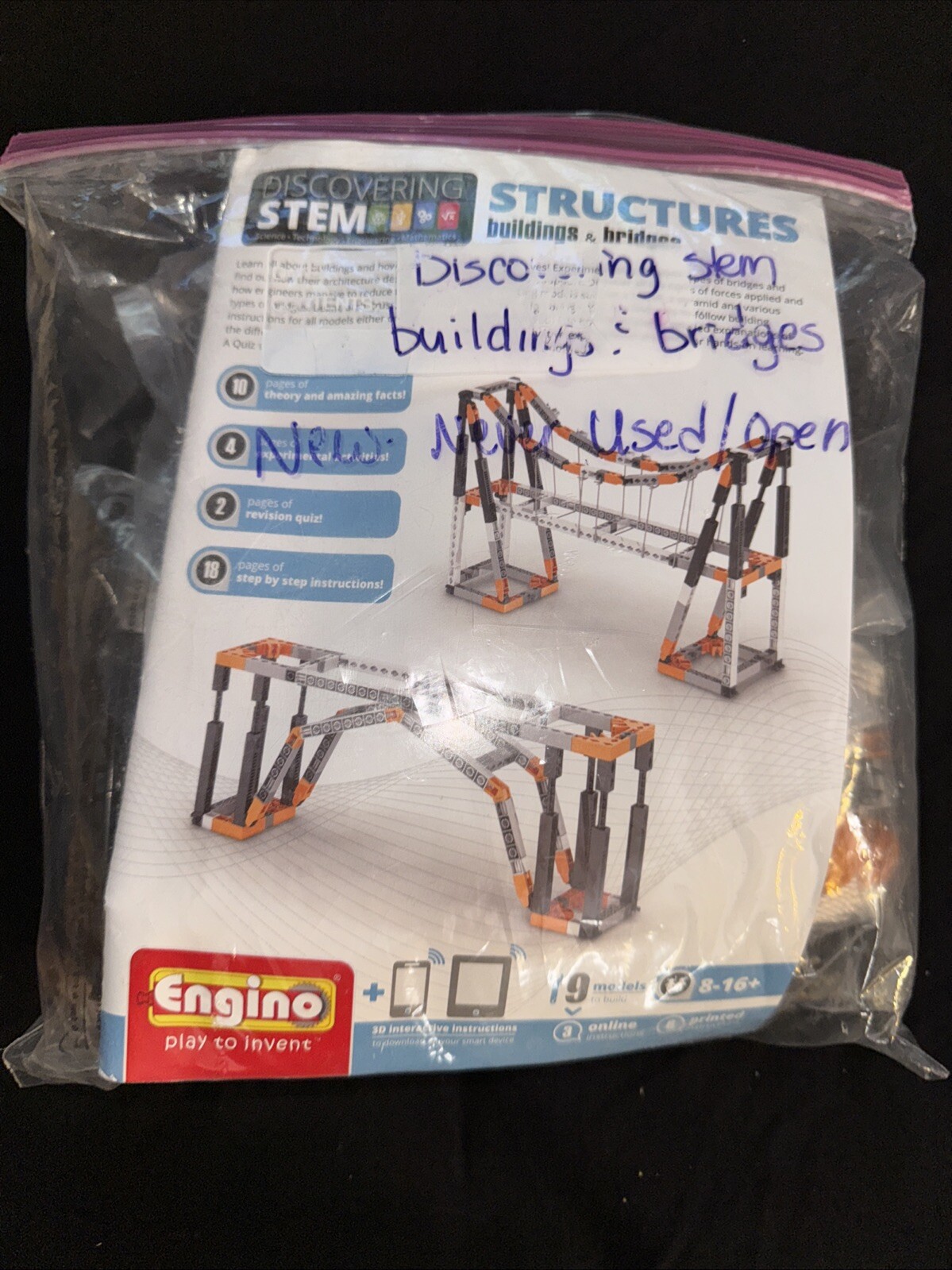 Engino Discovering STEM Eng-STEM06 Structures Buildings & Bridges Kit NO BOX