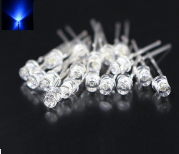 20 PCS F3 3MM FLAT TOP LED BLUE SUPER BRIGHT Wide Angle Leds Lamps