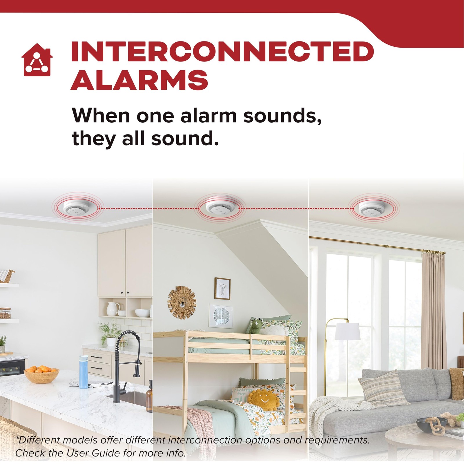 Kidde Smoke Detector, Hardwired with AA Battery Backup, 1 Pack, White