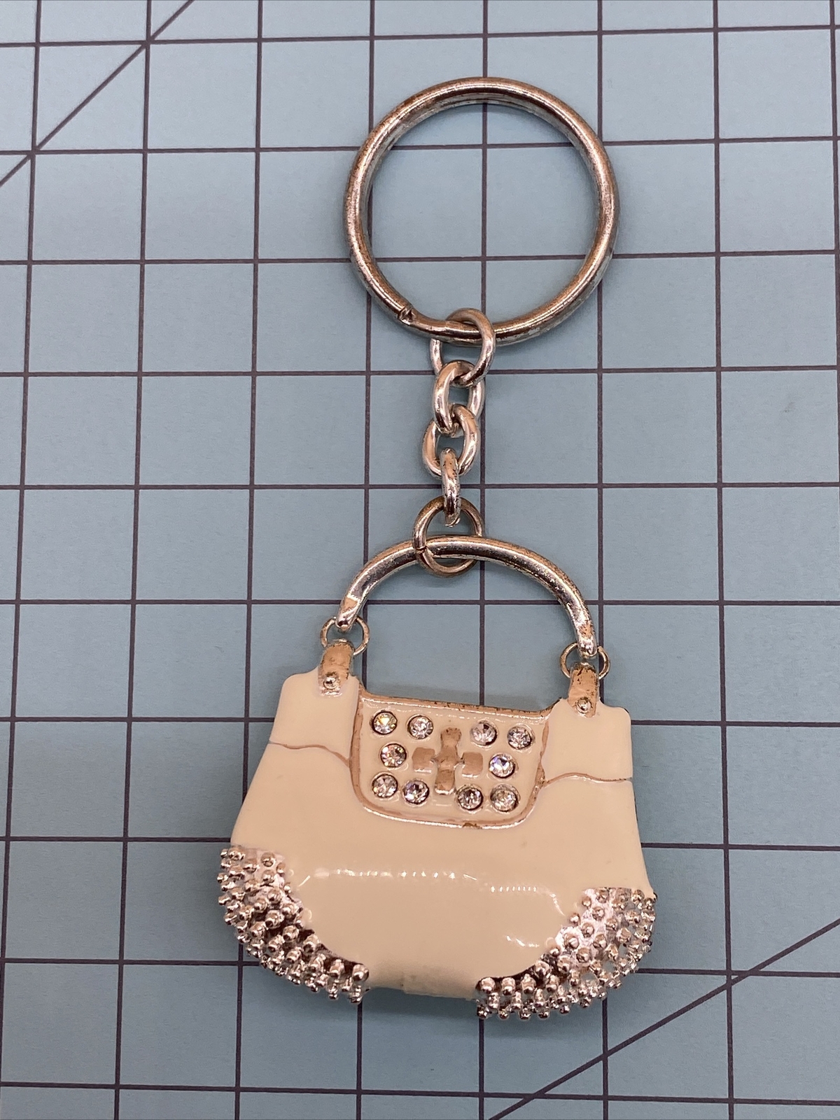 vintage white purse keychain collectors
