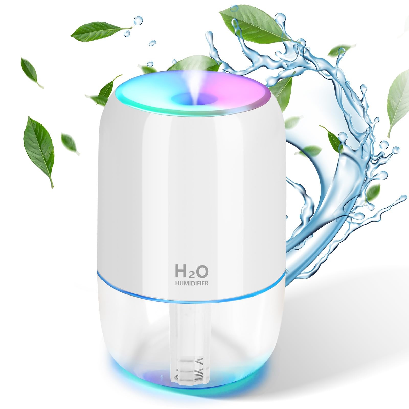 Mini Humidifiers for Bedroom, 200ml Small Humidifier for Home Plant, Room Hum...
