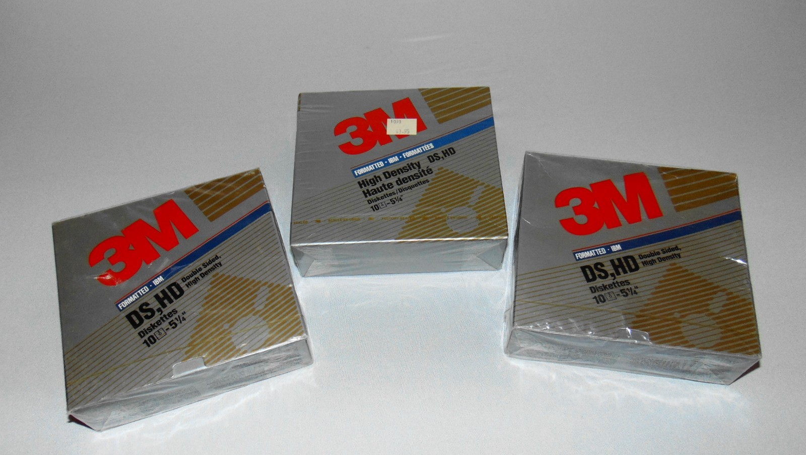 Lot of 3: 3M High Density DS, HD Formatted IBM 10-Count, 5-1/4" Floppy Diskettes