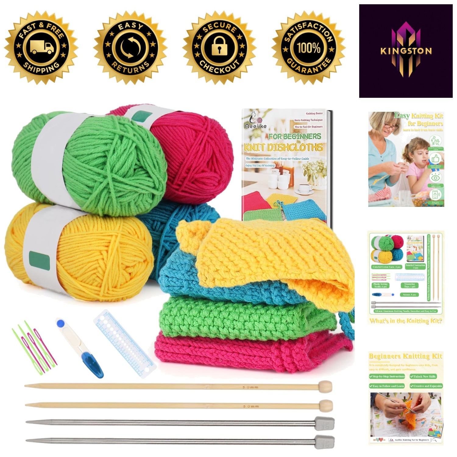 Exciting Knitting Kit for Beginners - Learn with Yarn, Needles & Instructions