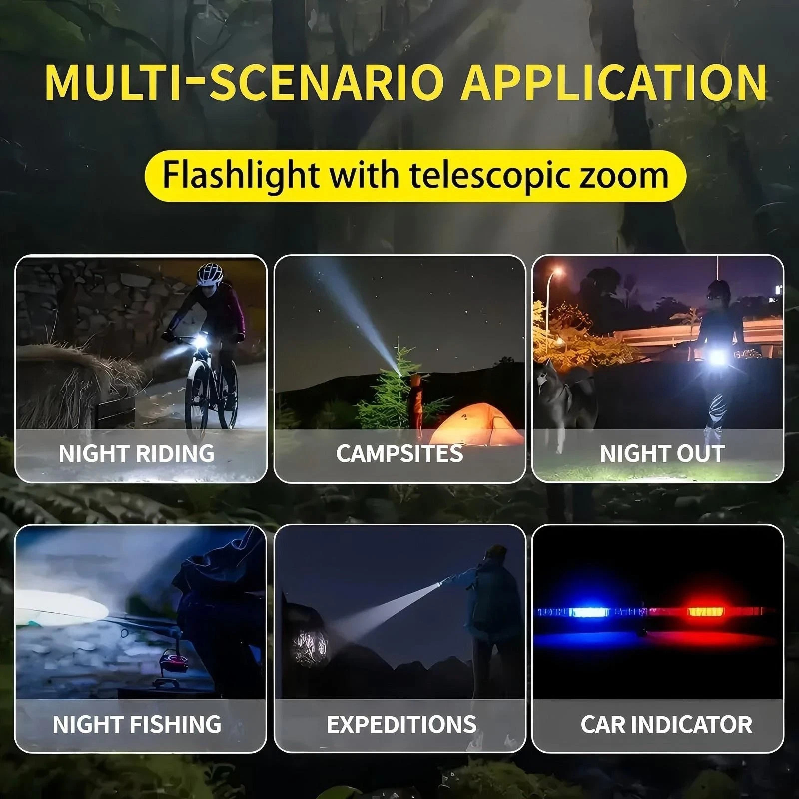 990000000 Lumen Super Bright LED Tactical Flashlight Rechargeable LED Work Light