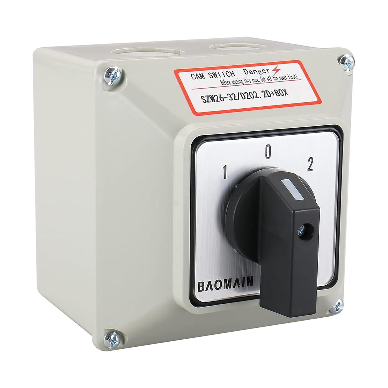 32A 2-Phase 3-Position Cam Rotary Changeover Switch with Enclosure | Maintained