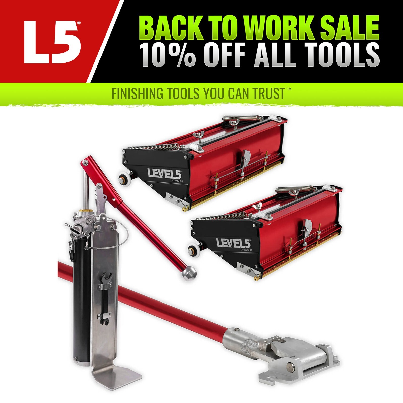 LEVEL5 Drywall Finishing Tools Set w/ Flat Boxes + Pump | 4-604
