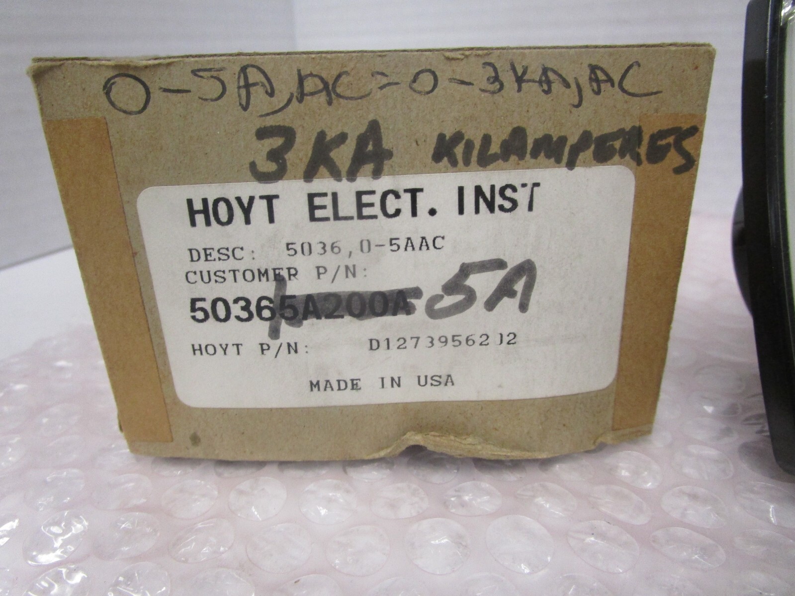 GE PANEL METER A-C AMPERES 0-2500 (NEW)