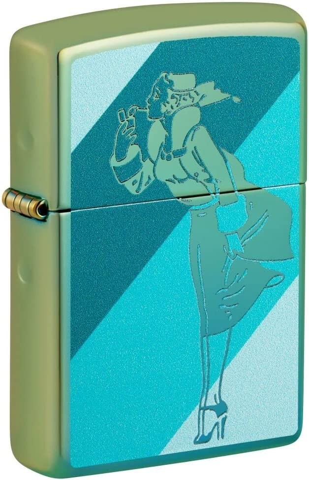 Zippo Windy Design High Polish Teal 48457