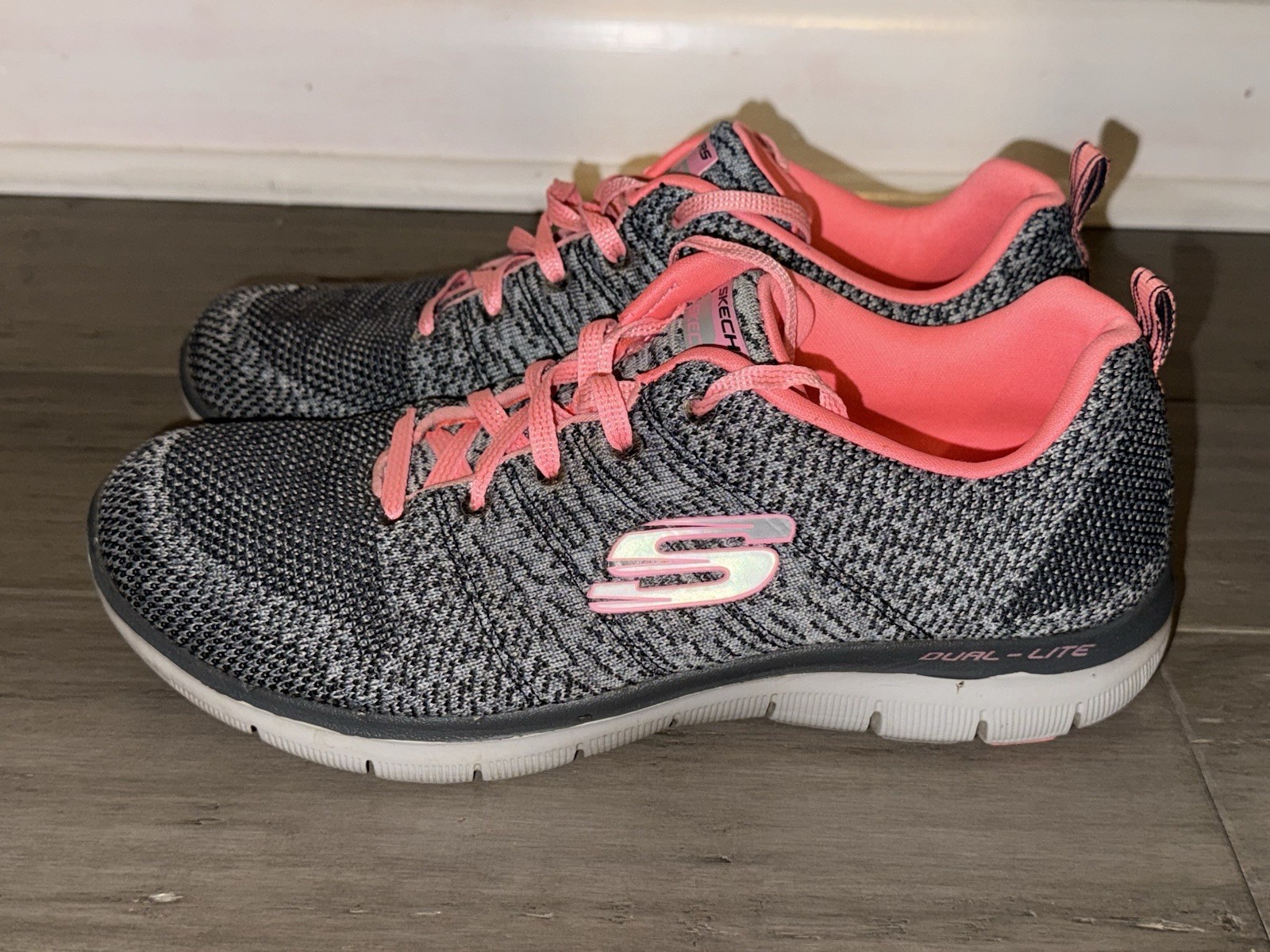 Skechers Flex Appeal 2.0 12756 Gray Pink Running Shoes Sneakers Women's Size 10