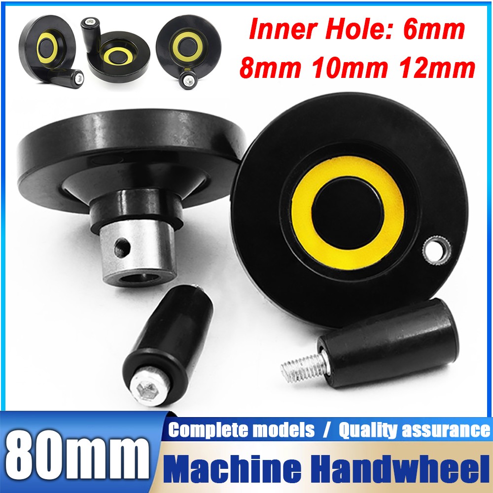 3D Printer Outer Machine Black Handwheel 80mm Diameter Lathe Milling Engineering