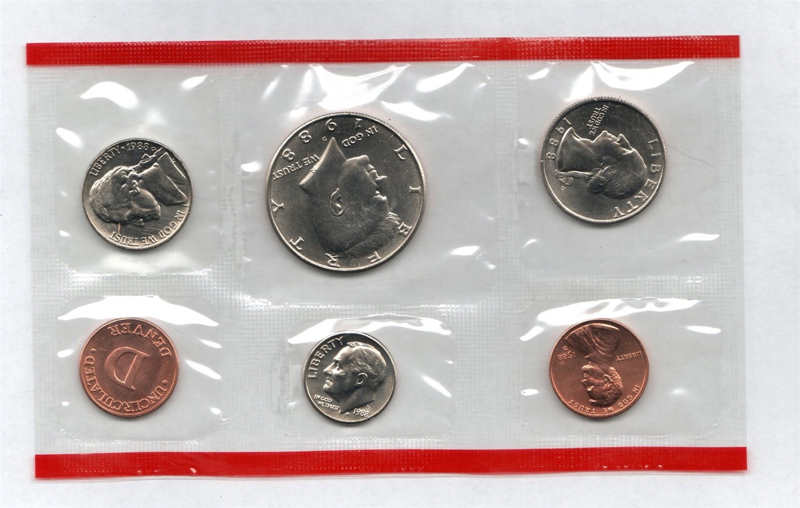1988 US DENVER HALF OF US MINT SET UNCIRCULATED COINS