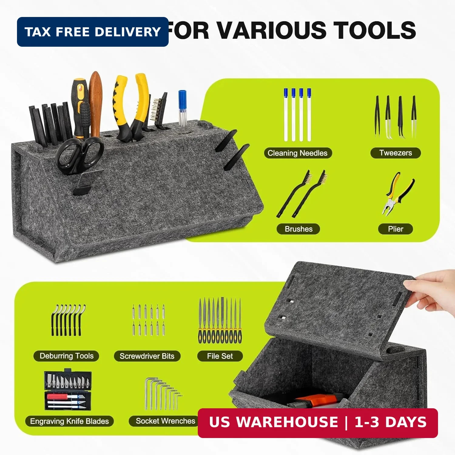 DOLLAR BOSS 3D Printer Tools Storage Box, Desktop Detachable Organizer for 3D Pr