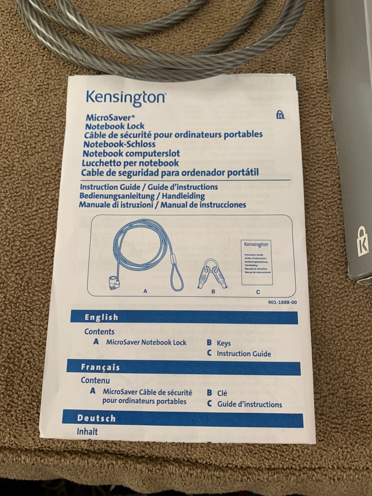 Kensington MicroSaver Keyed Notebook Lock K64598US (BL)