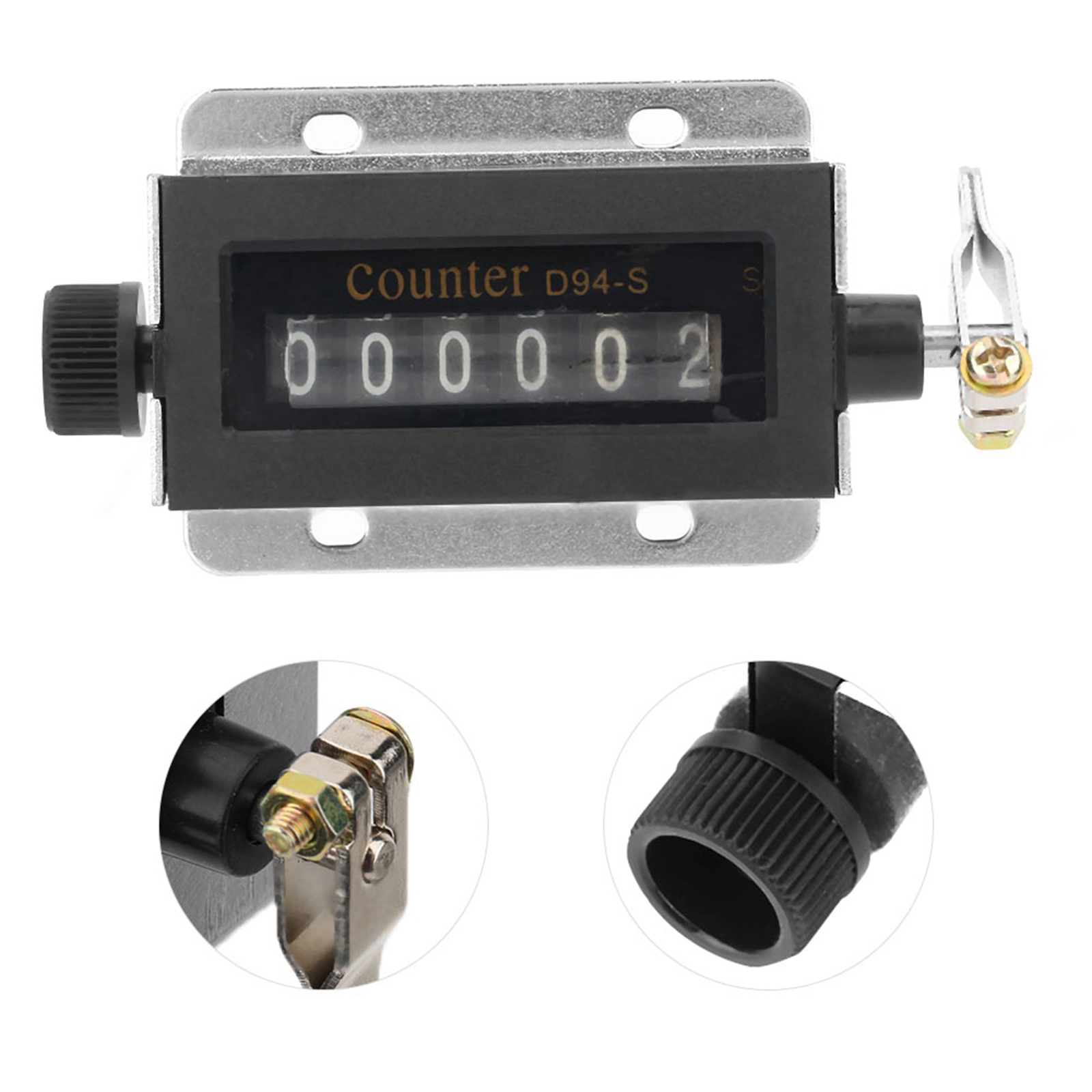 Professional D94-S 6 Digits Resettable Mechanical Pulling Counter 0-999999