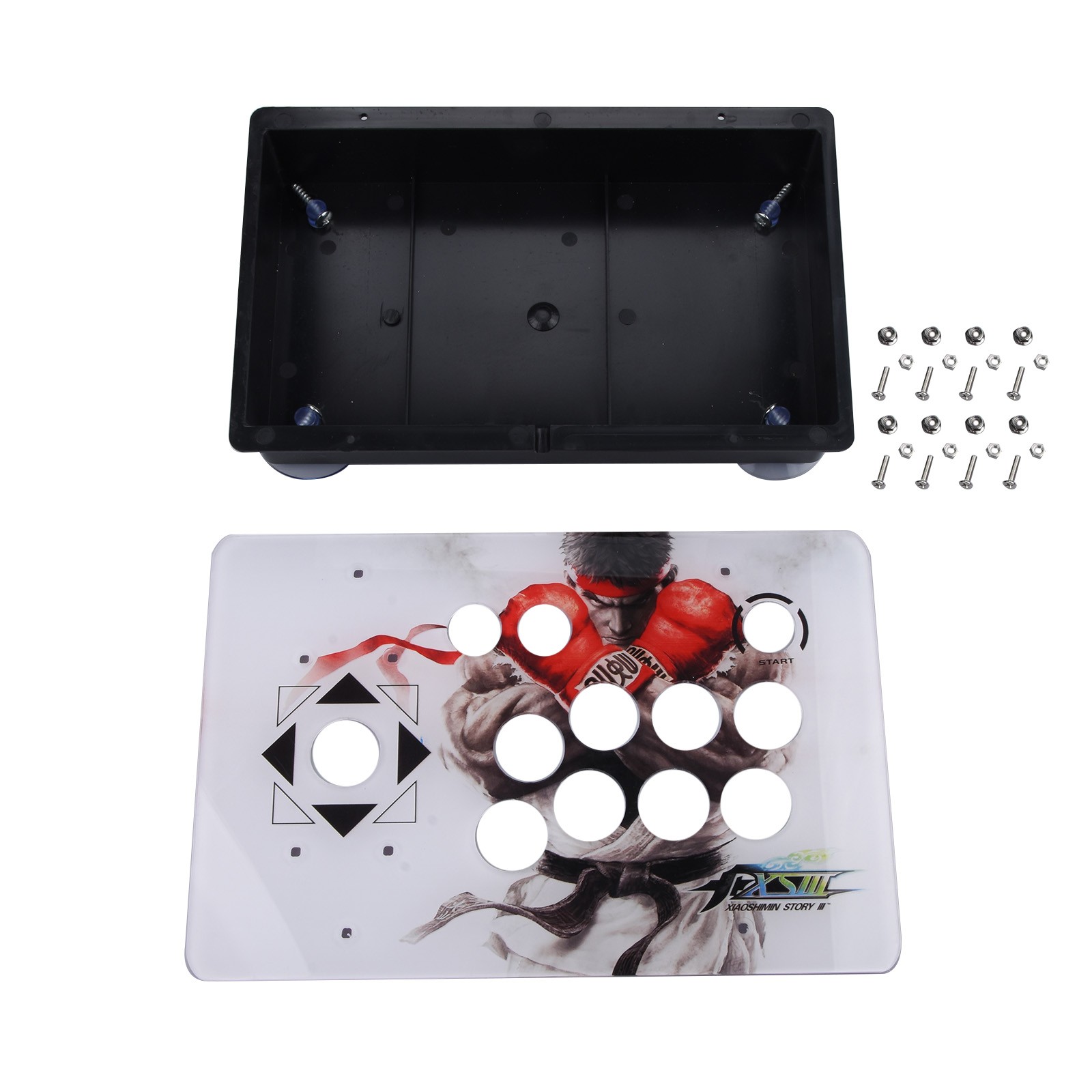 White Arcade Joystick Acrylic Panel+Case Game PC Rocker Joystick for Arcade gg