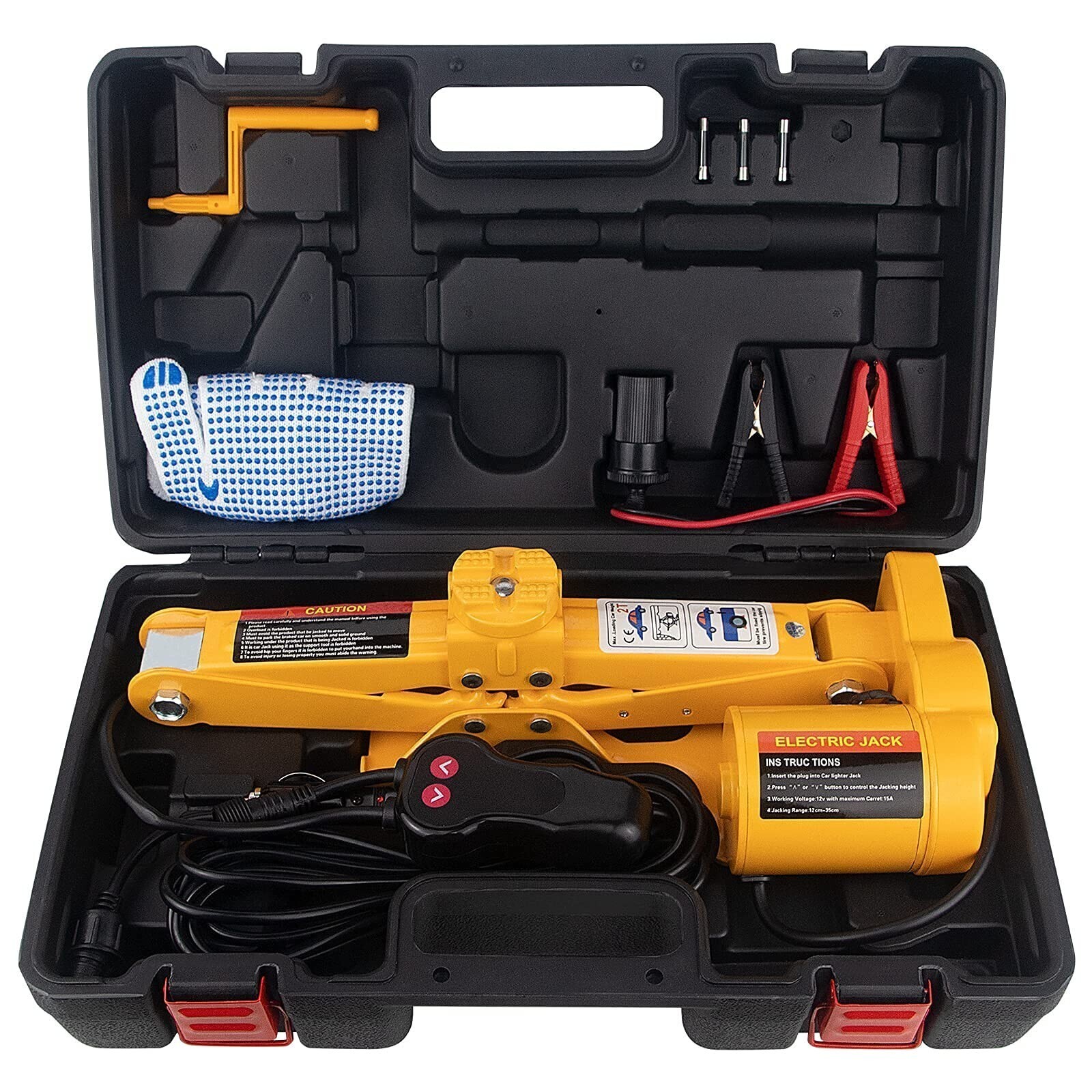 3 Ton Electric Scissor Car Jack 12V with Impact Wrench for SUV, Sedan
