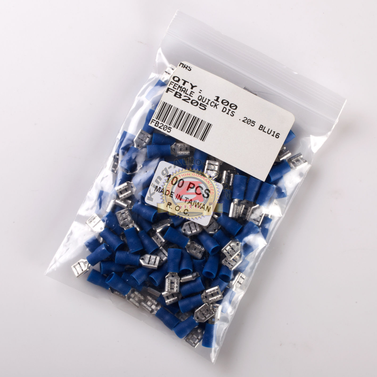 16-14 AWG FEMALE VINYL QUICK DISCONNECT .205" ELECTRICAL Crimp Connector 100 pcs