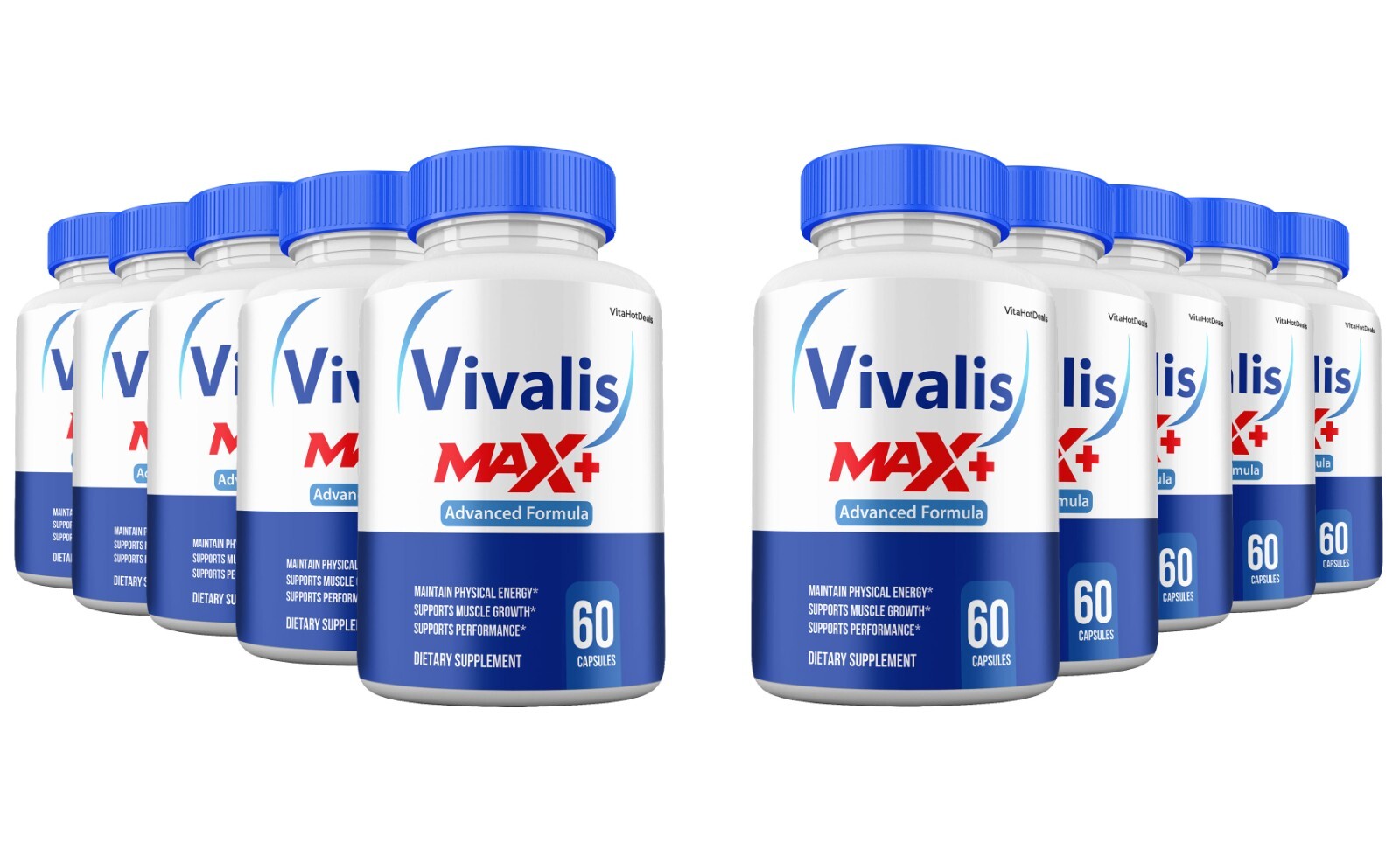 Vivalis Max+ Supplement For Men, Maximum Strength, Vivalis Max + Pills (10 pack)