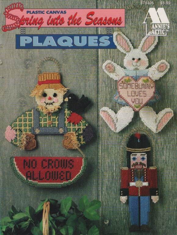 OOP!!! PLASTIC CNAVAS SPRING INTO THE SEASONS PLAQUES 7 DESIGNS