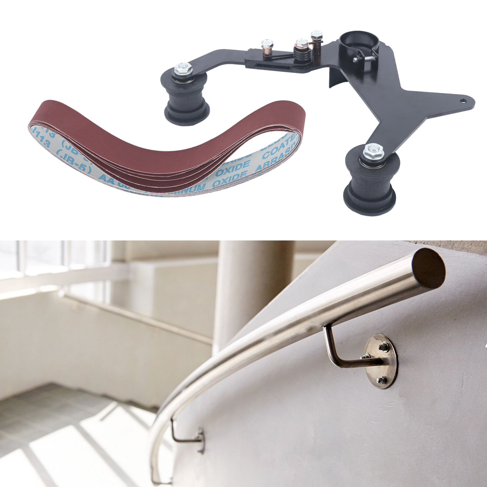 Fit 5/8-11 Angle Grinder Pipe Tube Polishing Tool Belt Sander Attachment Bracket