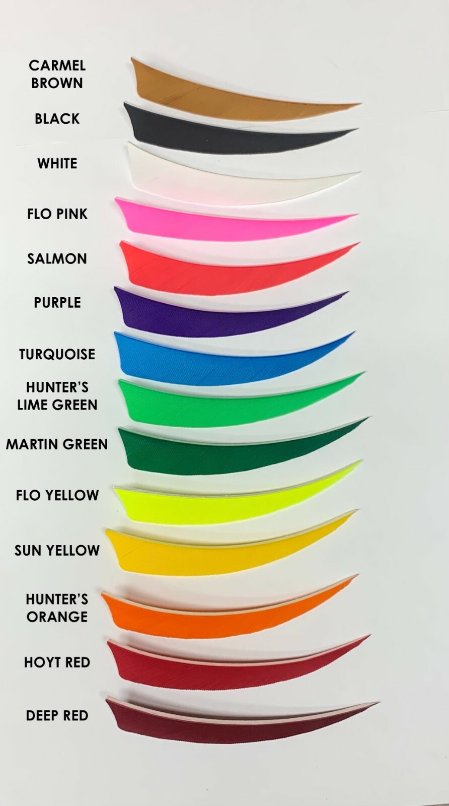 Ozark 4" Shield Cut Solid Feathers - LW and RW - 1 dozen