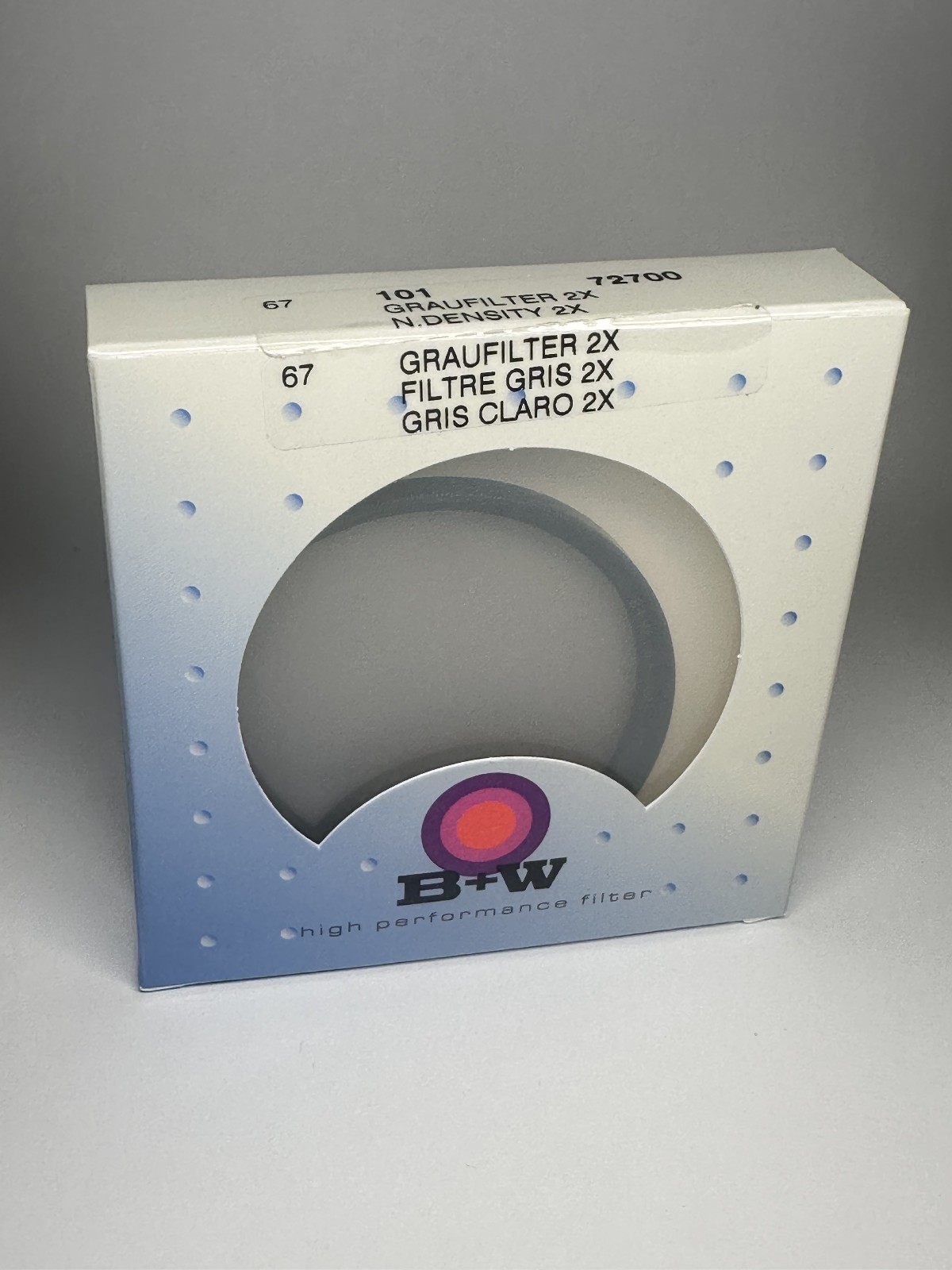 B+W Filter 67mm 101 Granufilter 2X Neutral Density 2X 72700 NEW Photo Filter