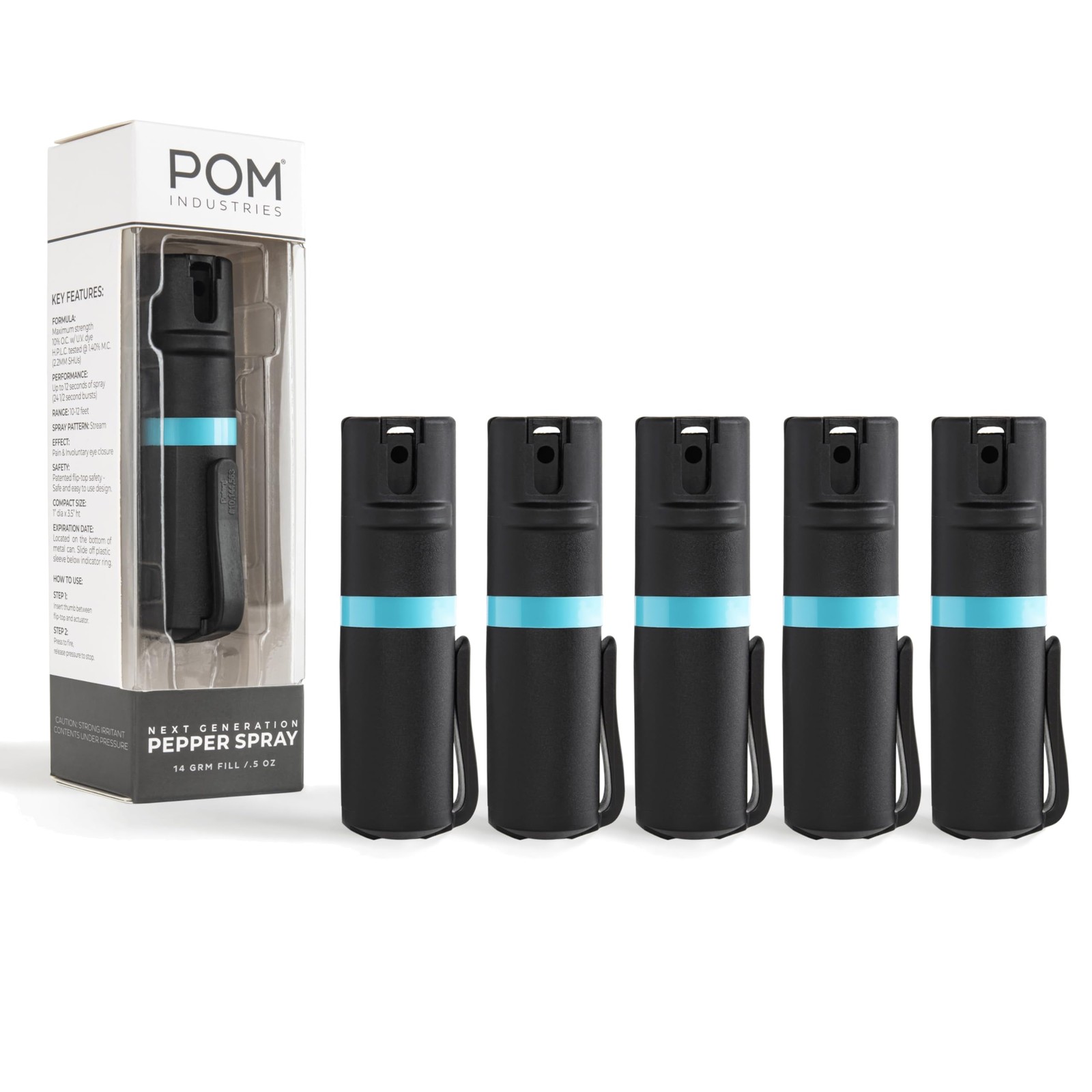 Pepper Spray Pocket Clip, Quick Flip Top Safety, Maximum Strength OC Formula ...