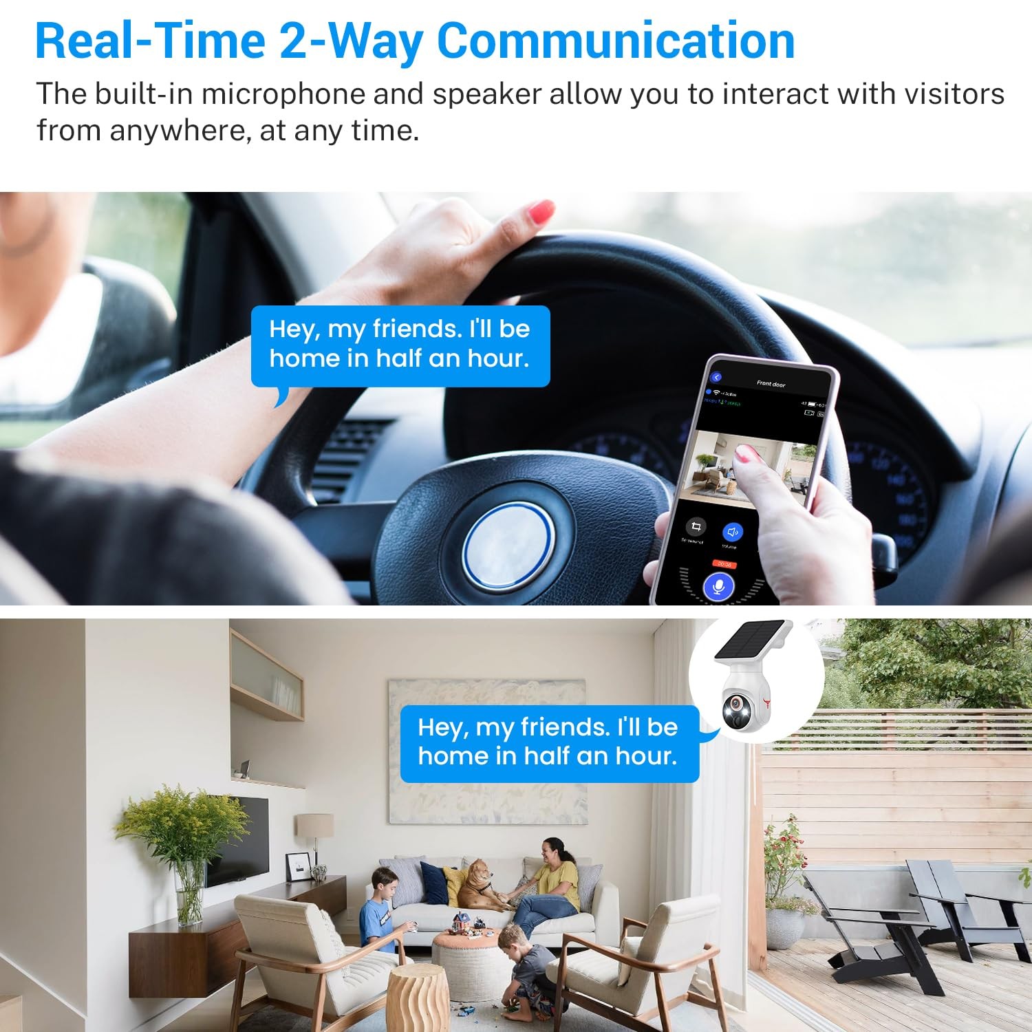 1080p Security Camera Wireless with Solar Panel, Smart AI Human Detection,