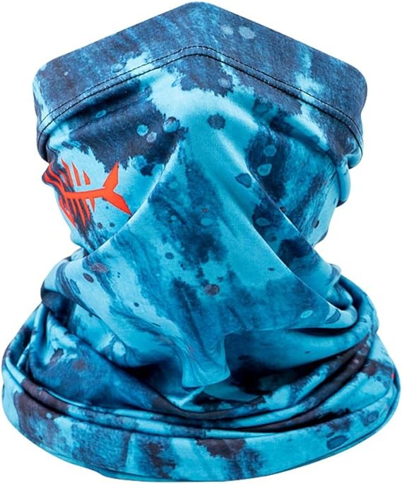 UPF 50+ UV Sun Protection Neck Gaiter Fishing Mask Hunting Kayaking Blue Camo