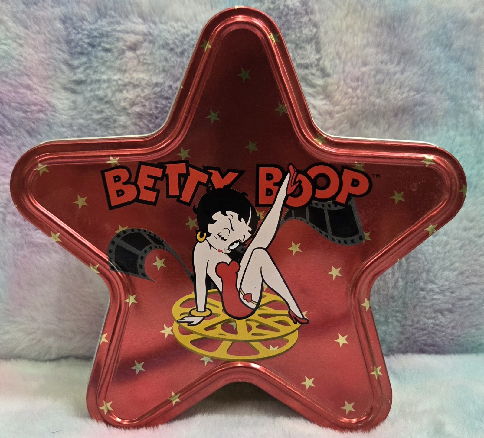 Vtg 2004 Betty Boop Star Tin Vandor Collectible Lunch Box Licensed Movie Reels