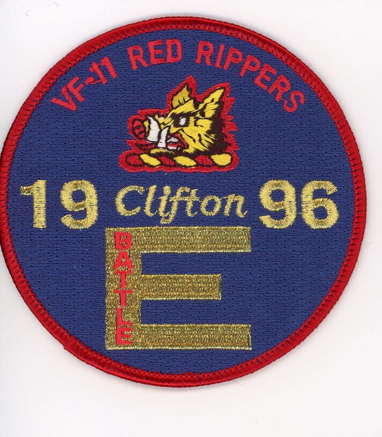 PATCH USN F-14 TOMCAT VF-11 THE RED RIPPERS CLIFTON BATTLE E 1996 ON PARCHE