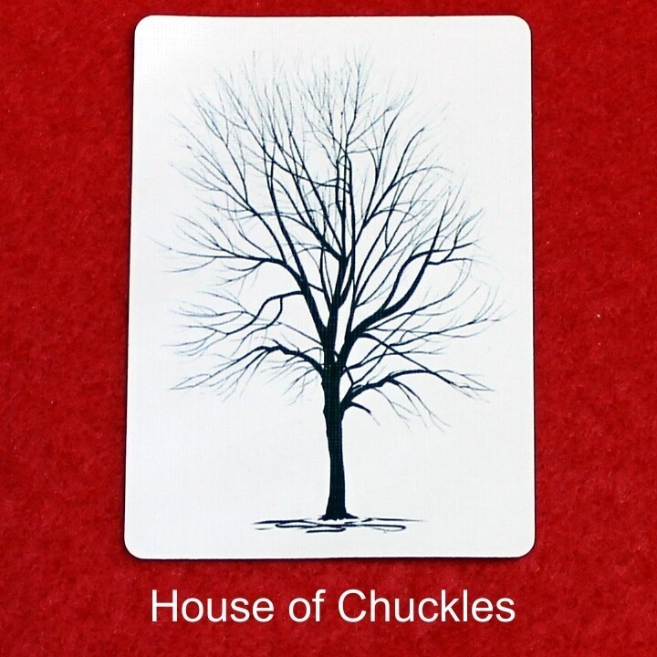 Tree #2, Bicycle Printed Gaff Card, Blue