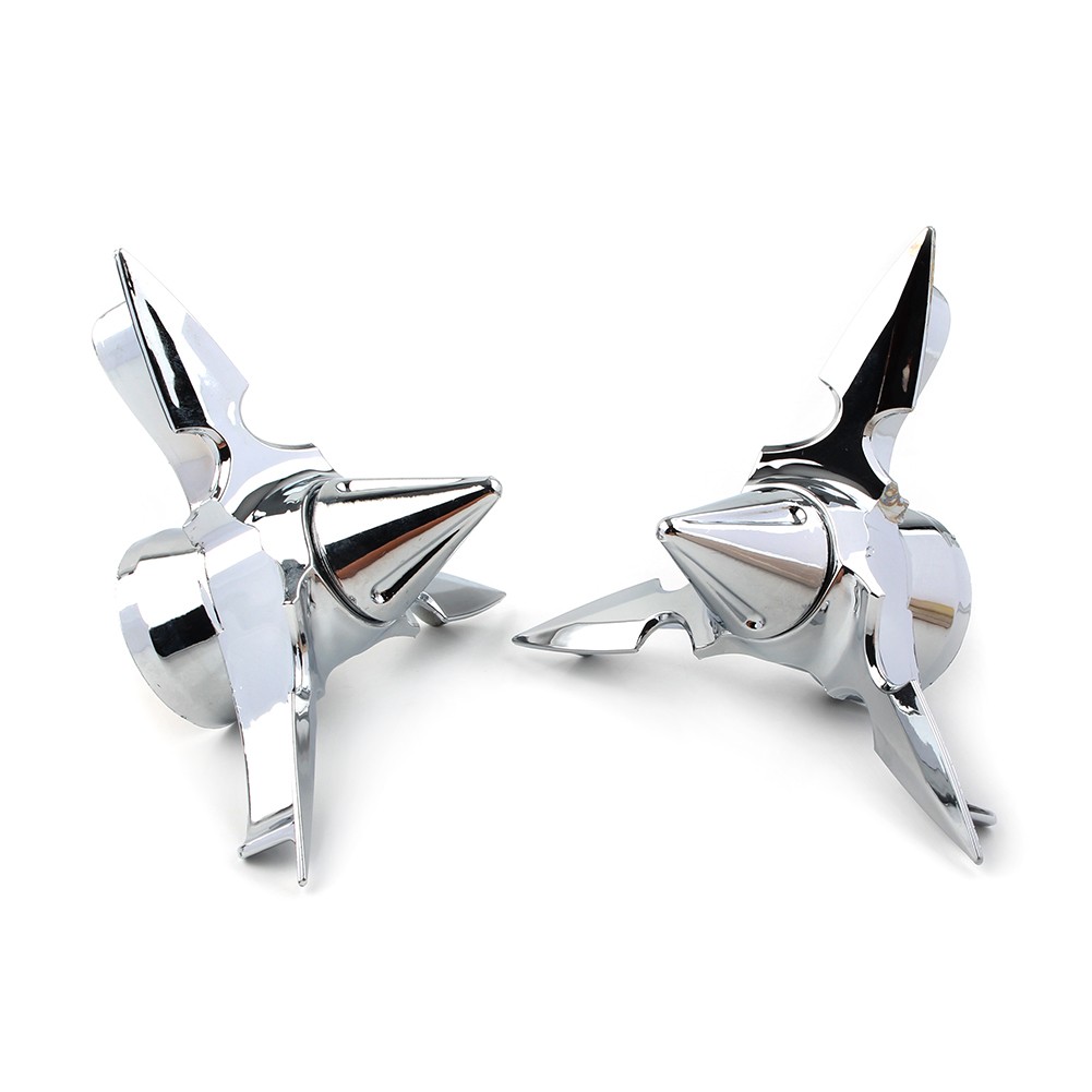 For Harley Softail Touring Chrome Spun Blade Spinning Front Axle Cap Nut Cover