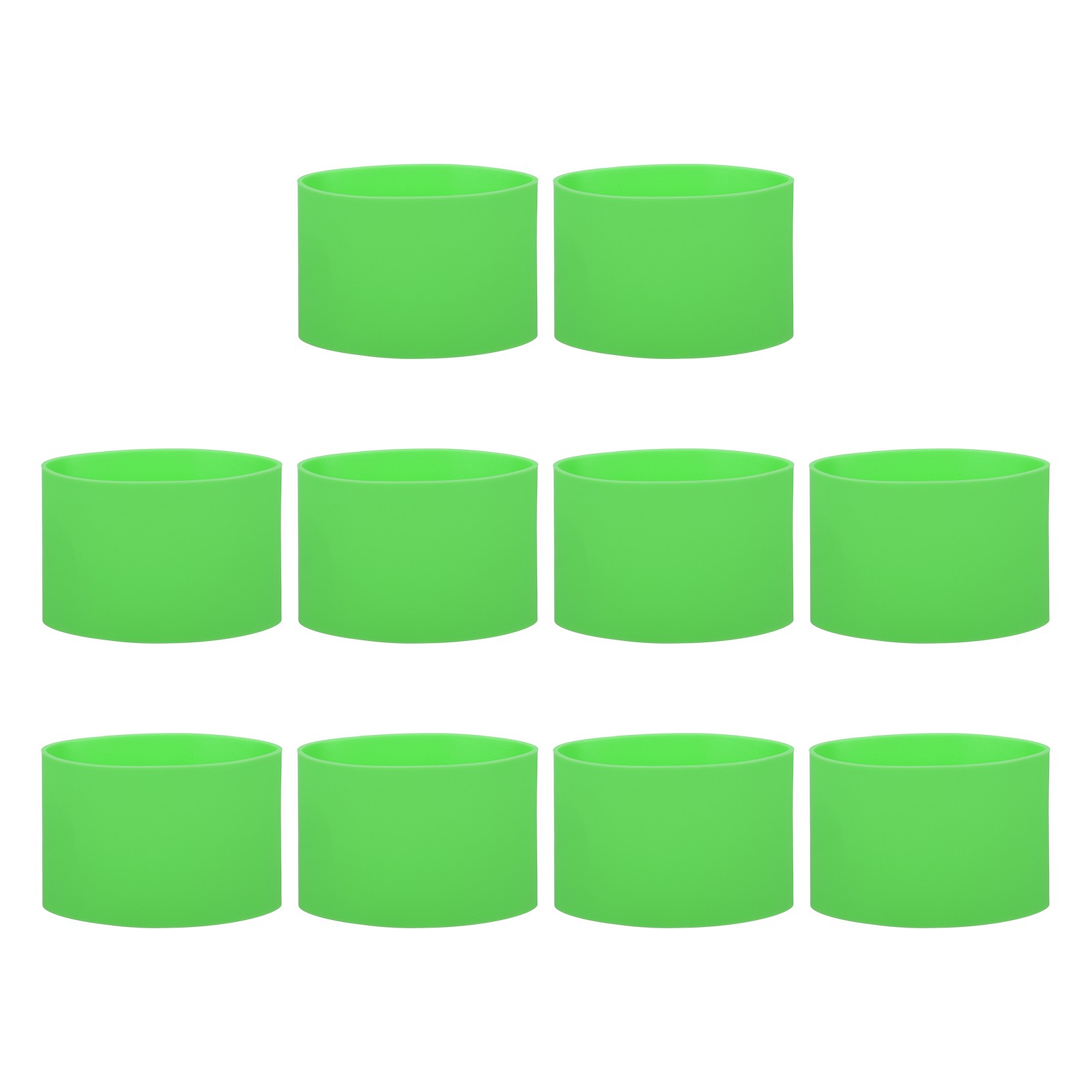 10Pcs Silicone Rubber Bands Non-slip 3.39 Inch for Art, Green