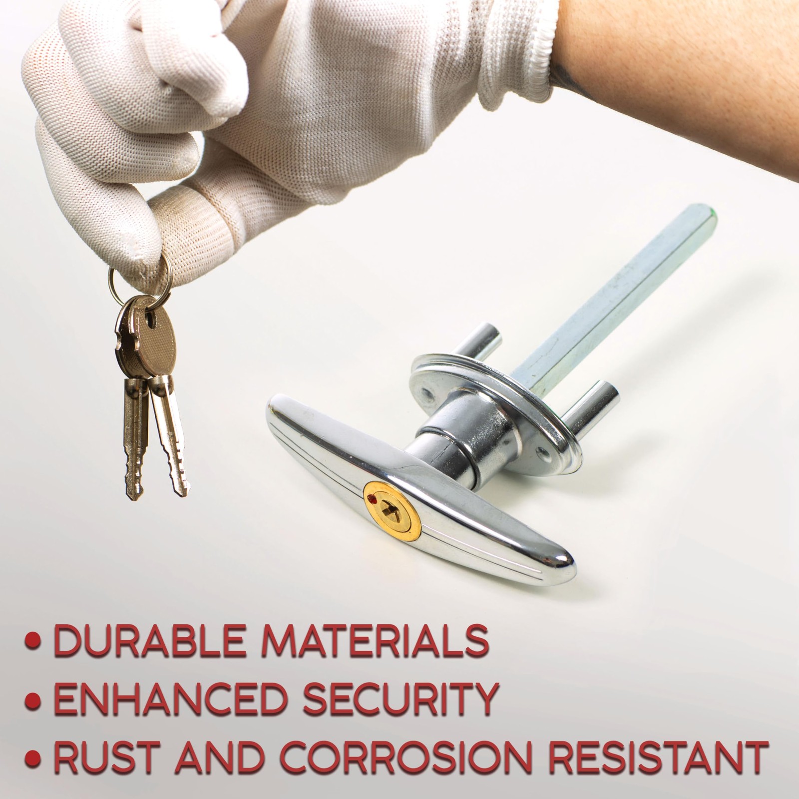 Garage Door Lock Kit, Complete Set with Spring Latch and Keyed Handle, Home I...