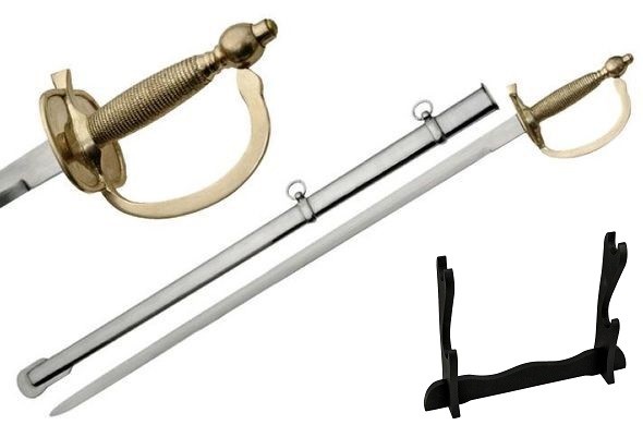 U.S. Army Model 1840 N.C.O. Sword with Scabbard & Stand for Sword & Scabbard NCO