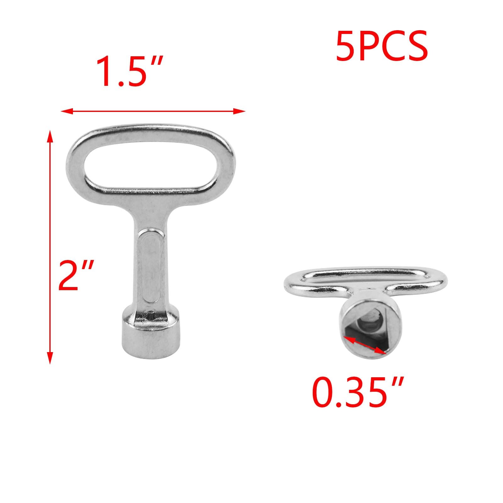 T Tulead Triangular Socket Key Triangle Cabinet Triangle,2"×1.5", Silver