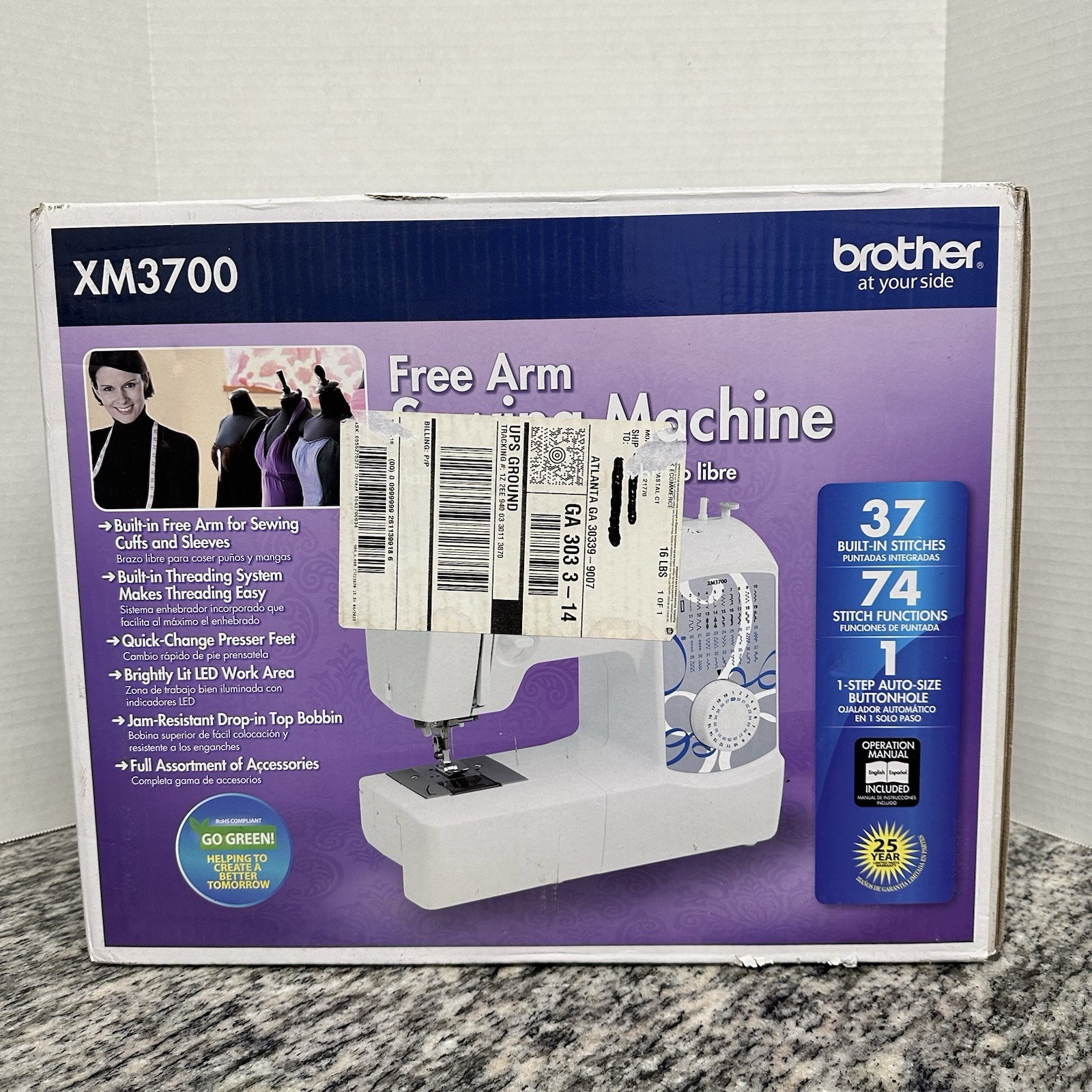 Brother XM3700 74-Stitch Function Free Arm Sewing Machine
