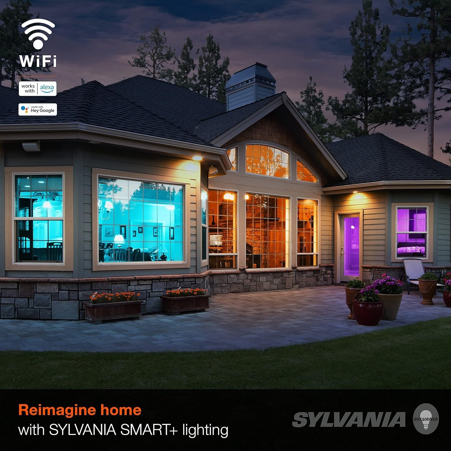 Sylvania Smart WiFi LED Bulb 9W Multi Color E26 4-Pack Alexa/Google Bluetooth