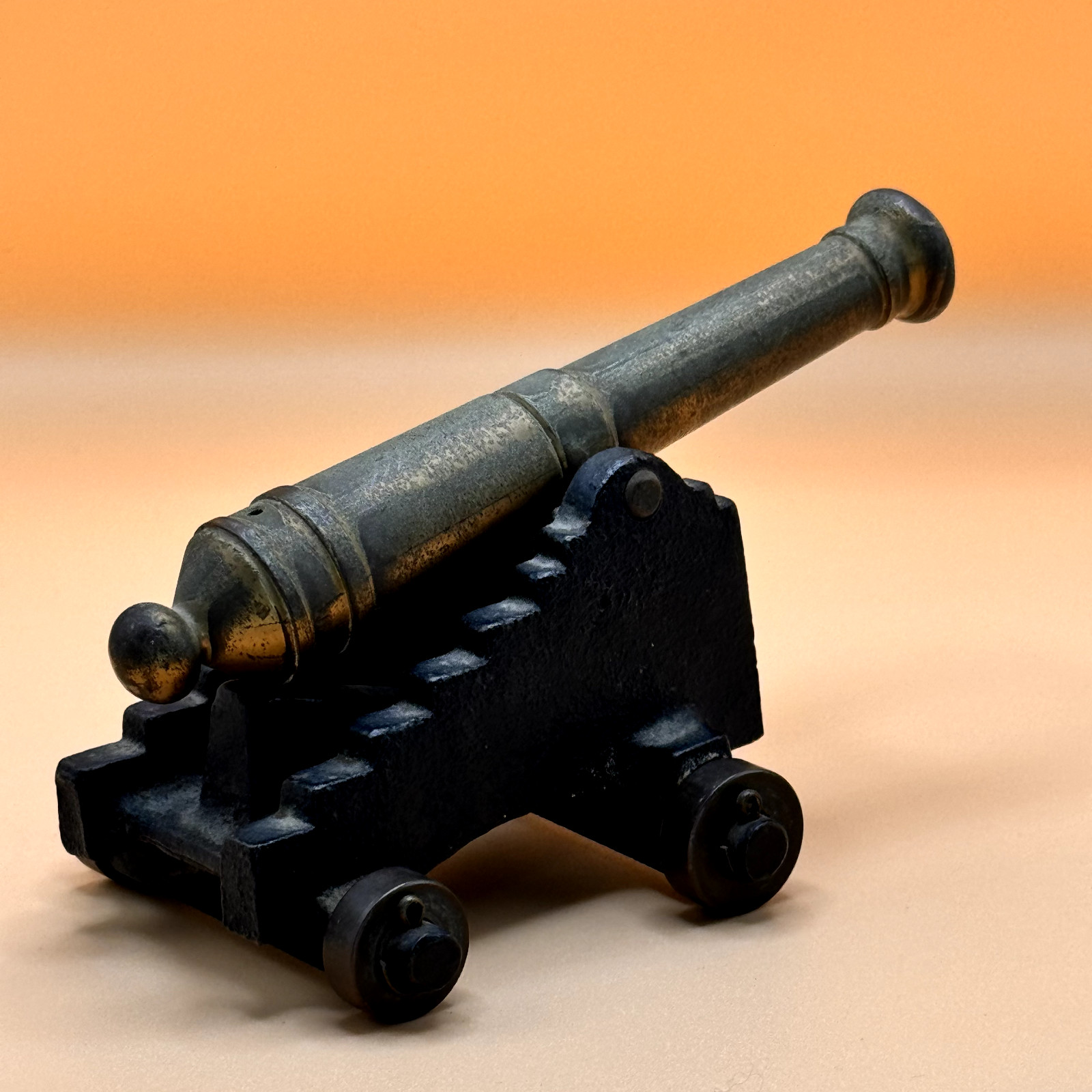 Vintage 1/4 MFCO Brass/Cast Iron Civil War Cannon home decor